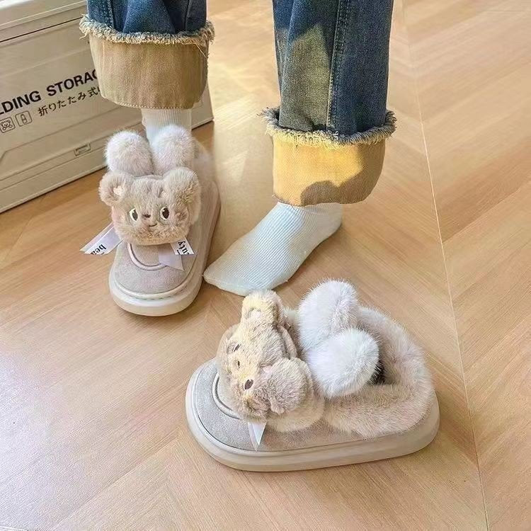 Damen Hausschuhe Flauschig Niedlich Tiermotiv Warm