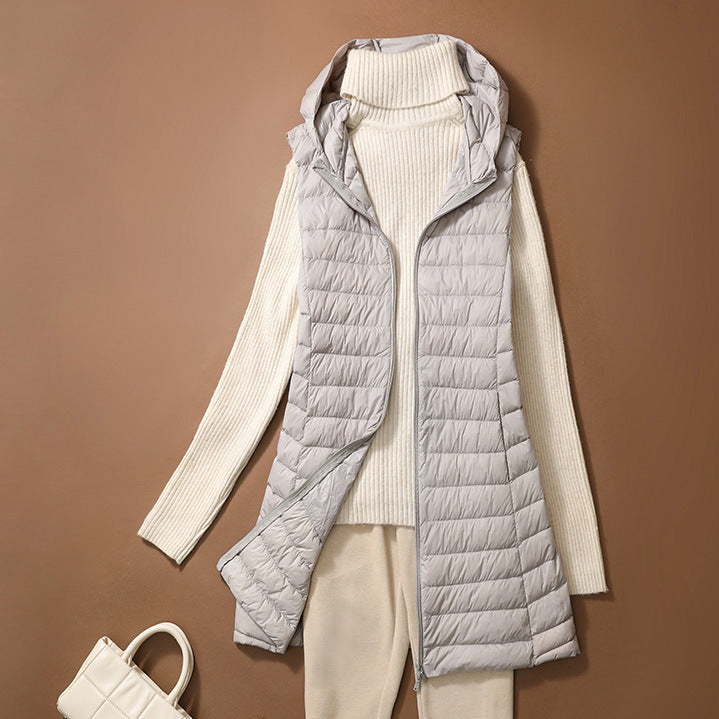Damen Steppweste Kapuze Modern Komfort Design
