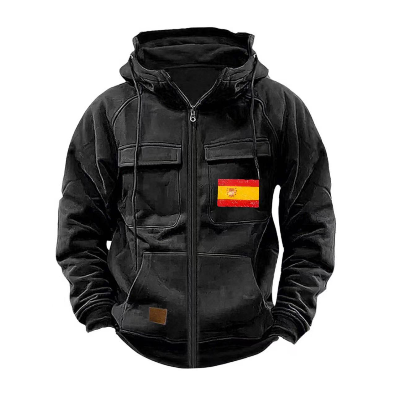 Herren Outdoorjacke Funktionstaschen Praktisch Reißverschluss