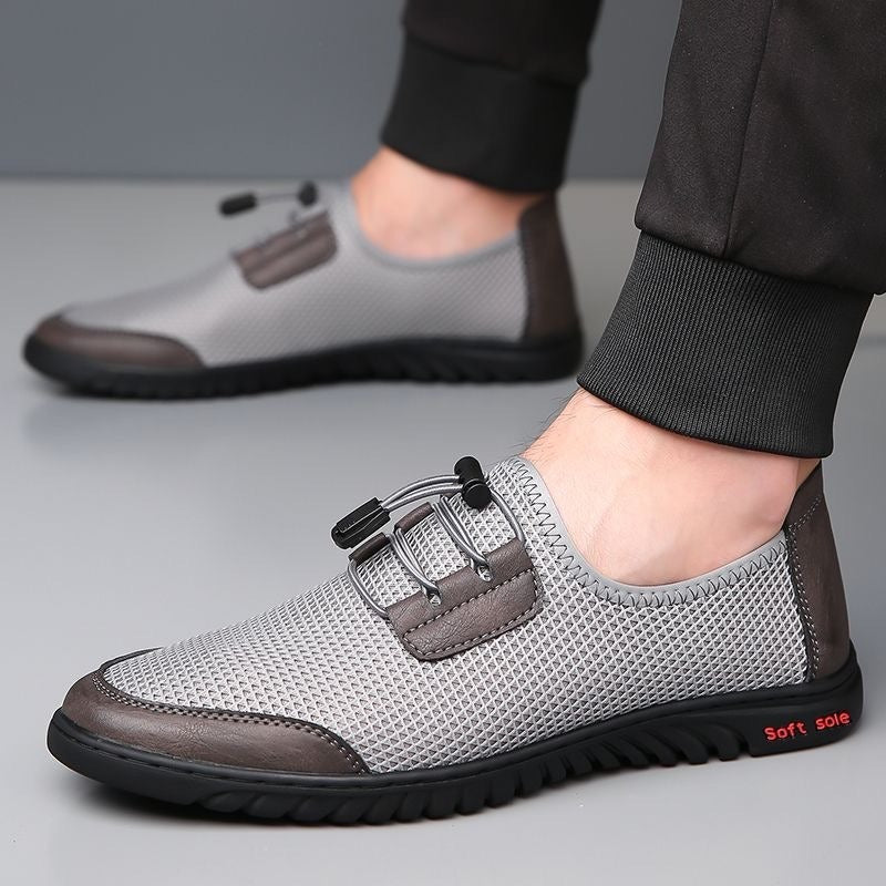 Bequeme Herren Slipper Mesh elastisch Schnürsystem