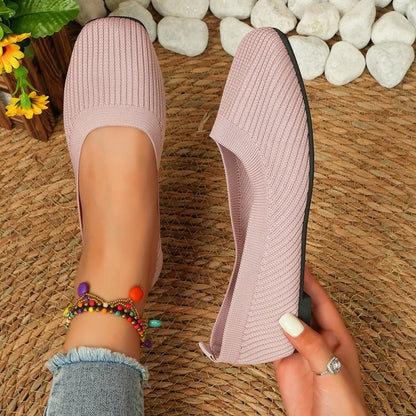Damen Ballerinas Modisch Strukturiert Bequem