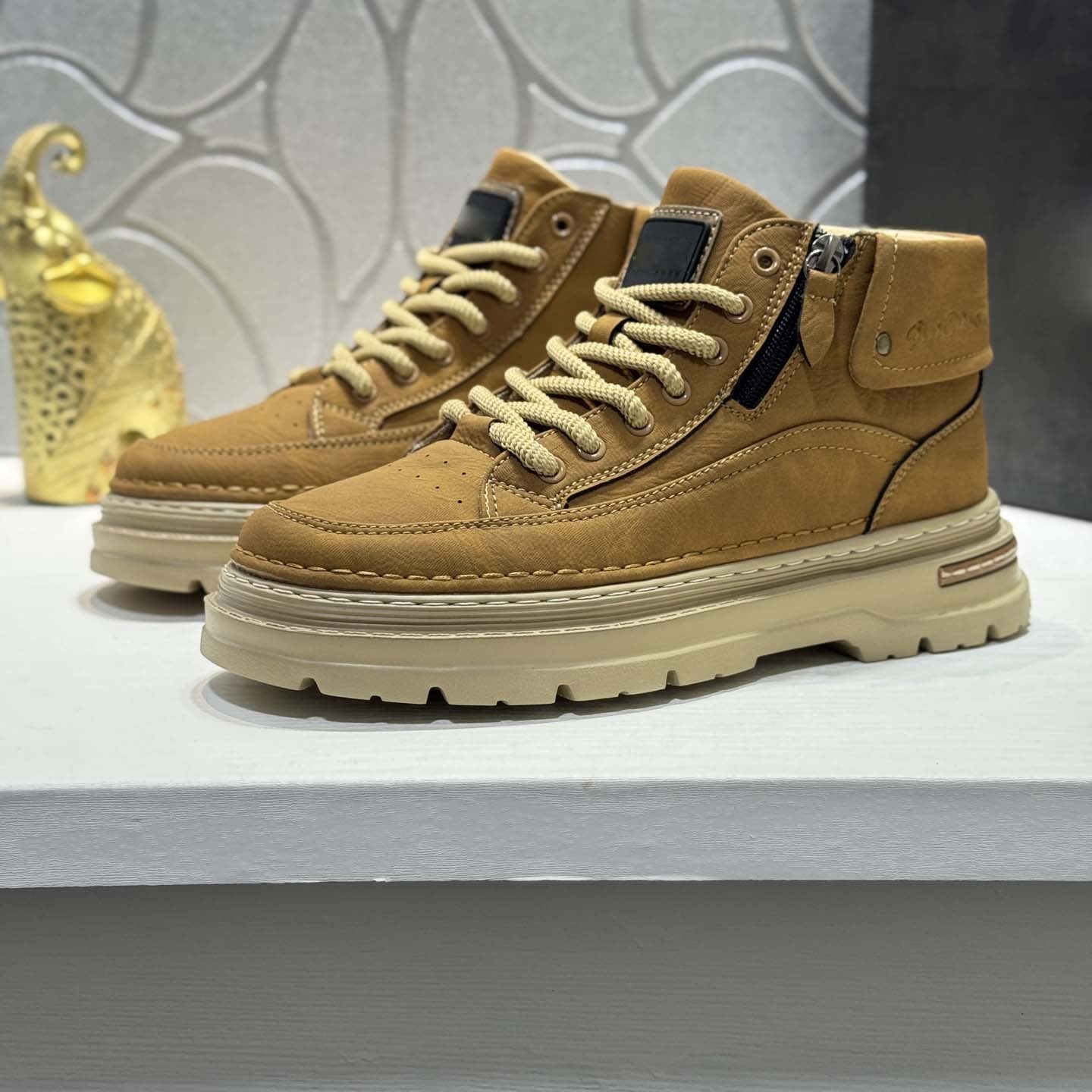 Damen Schnürboots Bequem Laufsohle Modisch