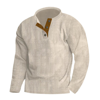 Herren Strickpullover Weich Warm Moderner Knopflook