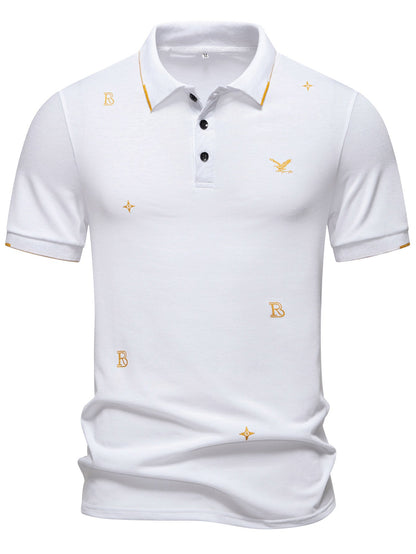 Herren Polohemd Modern Stickdesign Hochwertig