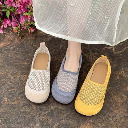 Damen Ballerinas Netz-Obermaterial Elegante Bequem