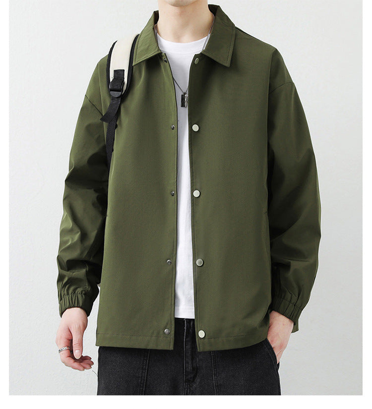 Herren Übergangsjacke Leicht Modern Schnitt mit Druckknöpfen