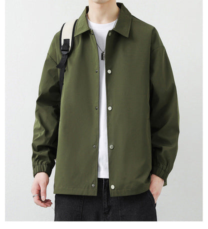 Herren Übergangsjacke Leicht Modern Schnitt mit Druckknöpfen