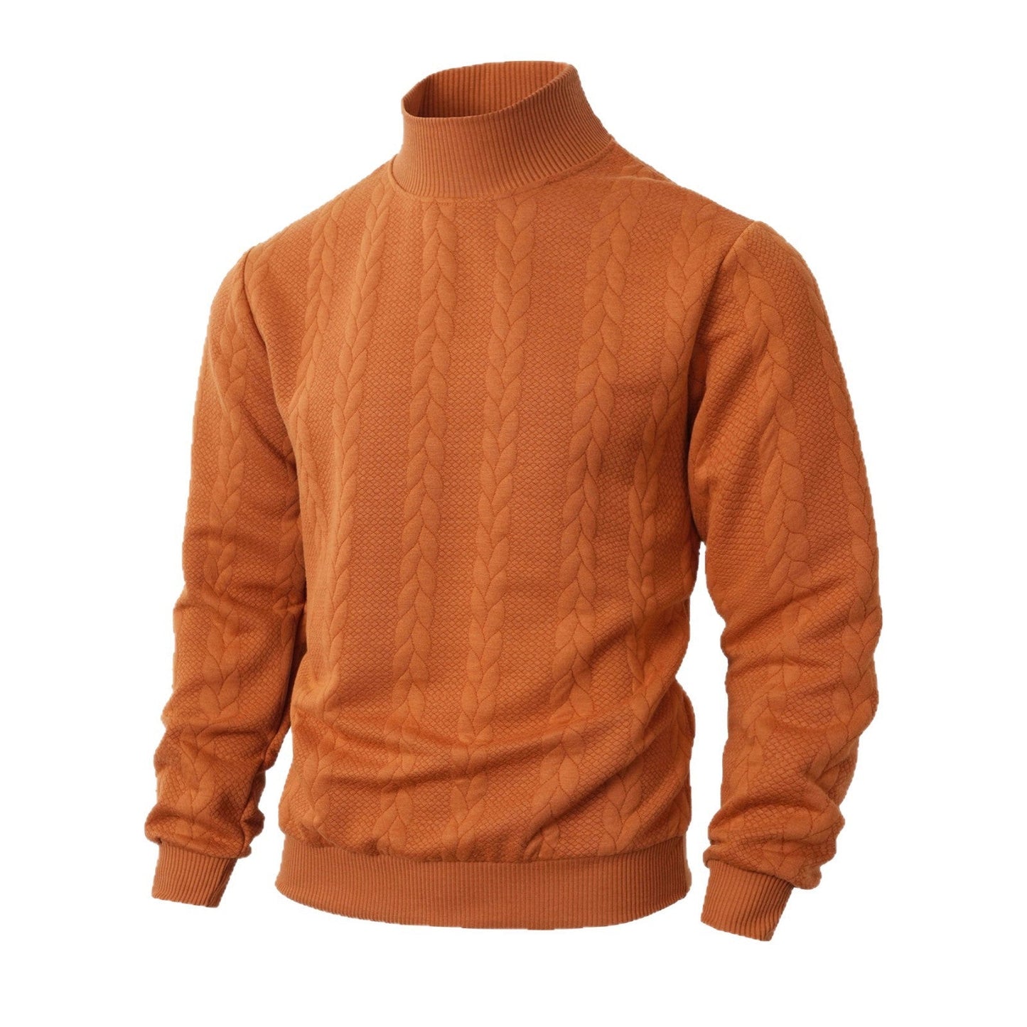 Herren Strickpullover Modern Stehkragen Strukturiert