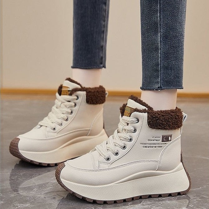Warme Winterstiefel Damen Fleece Innensole Rutschfest