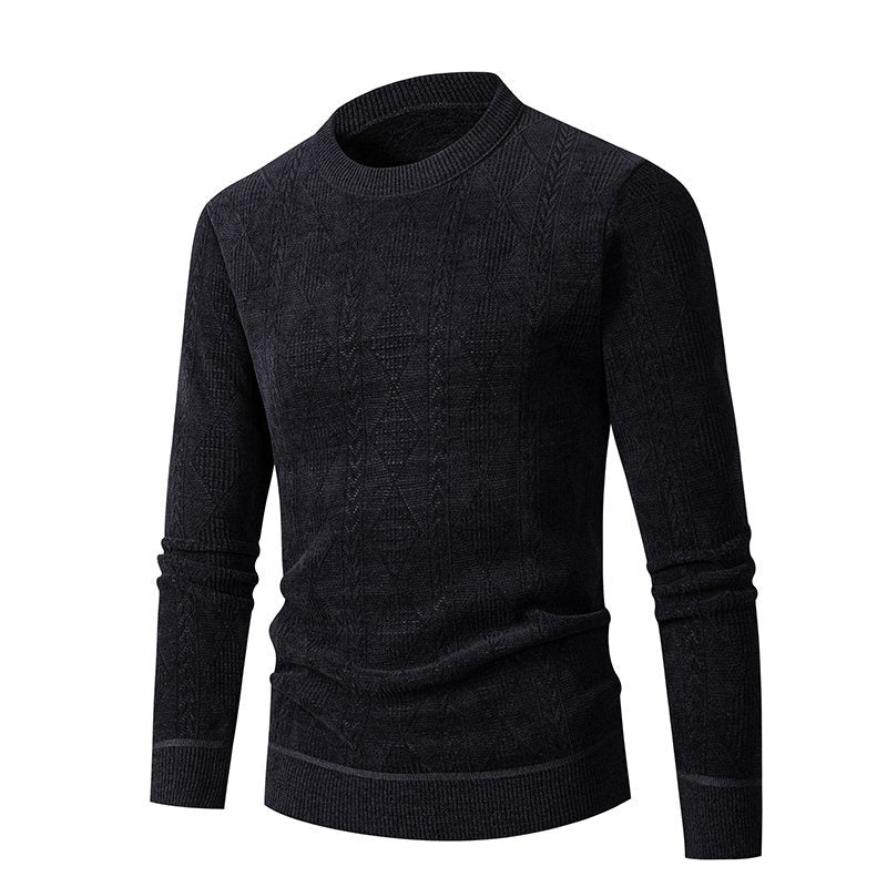 Herren Strickpullover Zopfmuster Hochkragen Winterwarm