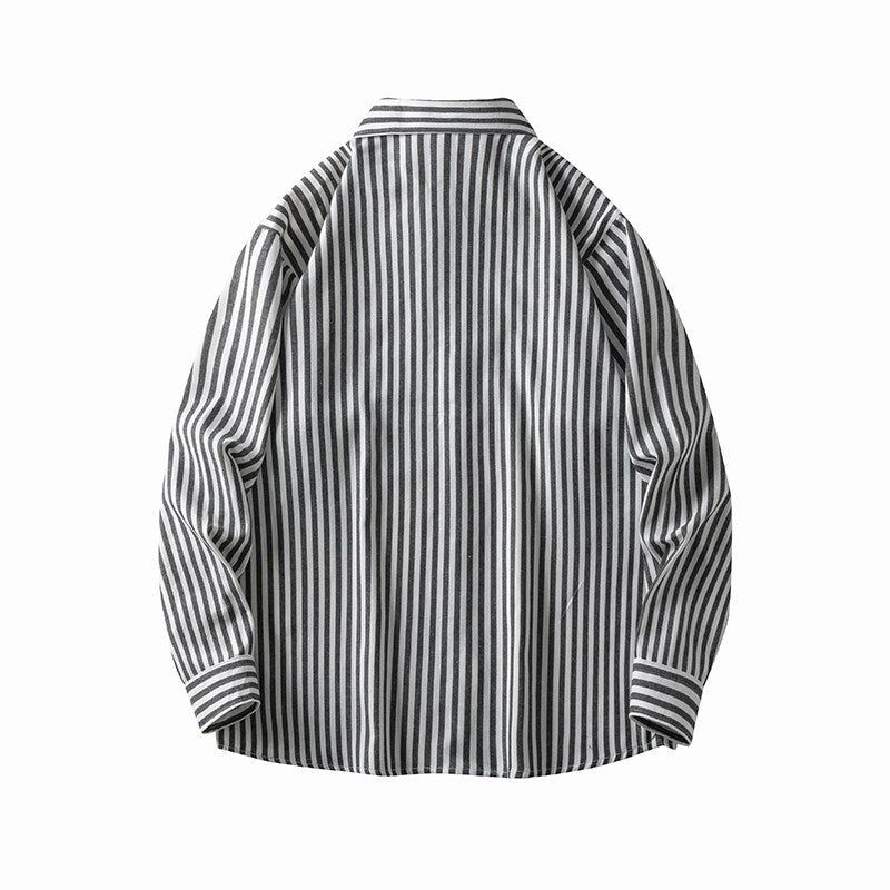 Herren Langarmhemd Streifenmuster Bequem Elegant