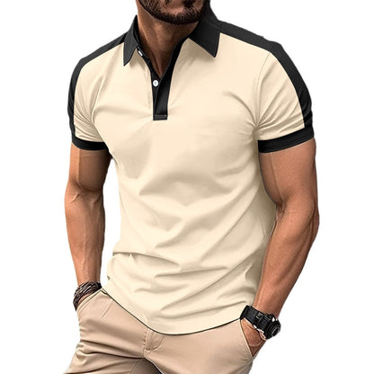 Herren Poloshirt Kurzarm Farbblock Modern Sportlich