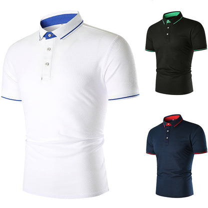 Herren Poloshirt Atmungsaktiv mit Kontrastkragen Modern