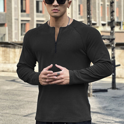 Herren Funktionsshirt Atmungsaktiv Reißverschluss Sportlich