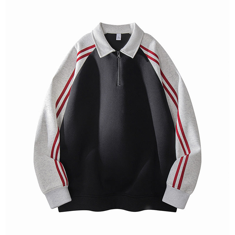 Herren Sweatshirt Sportlich Reißverschluss Stehkragen Modern