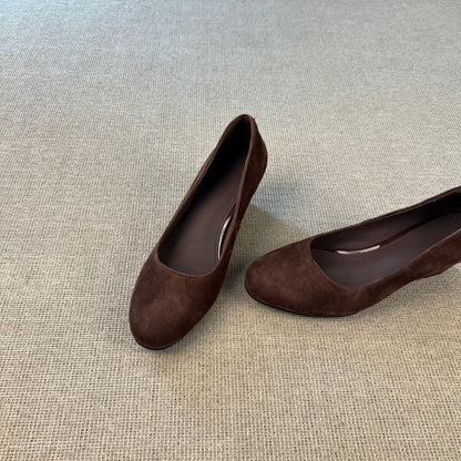 Damen Ballerinas Weiches Wildleder Bequem Elegant