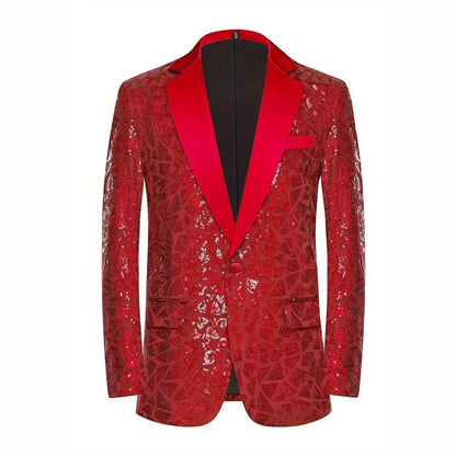 Herren Blazer Pailletten Glamour Schwarz - BerlinGlamour