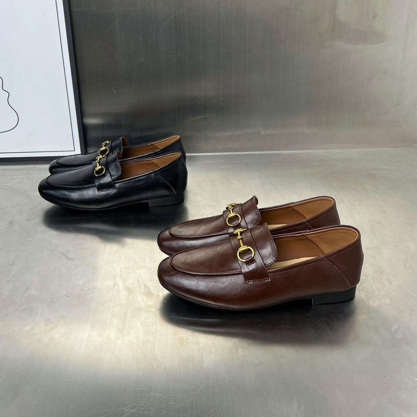 Damen Mokassins Bequem Elegant mit Schnalle