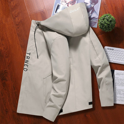 Herren Übergangsjacke Modisch mit Kapuze und Reißverschlusstaschen