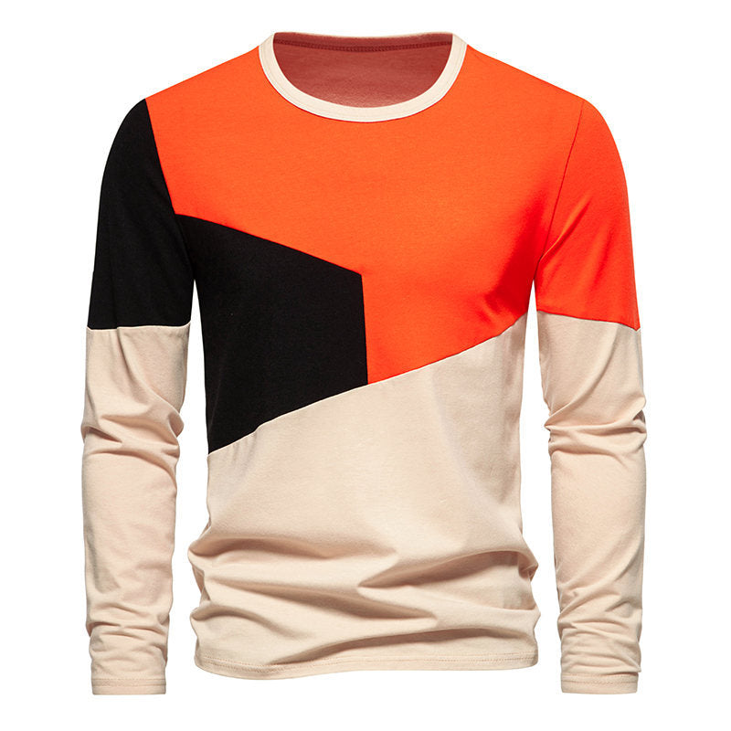 Herren Langarmshirt Baumwolle Farbblock Modern Geschäftlich