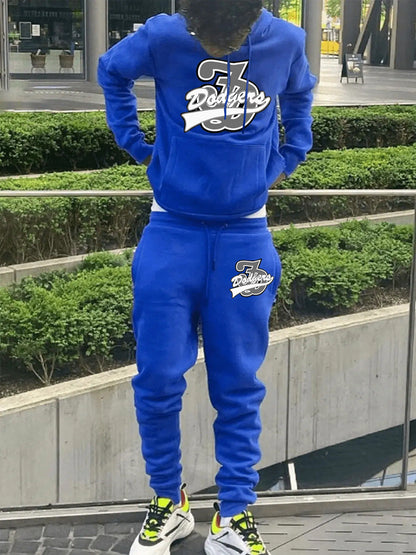 Herren Sport Set Hoodie Jogginghose mit Coolen Prints