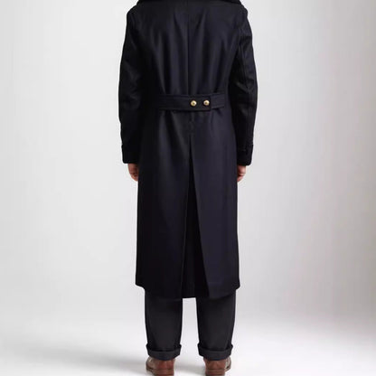 Herren Langmantel Elegant Doppelter Knopf Modern Berlin Stil