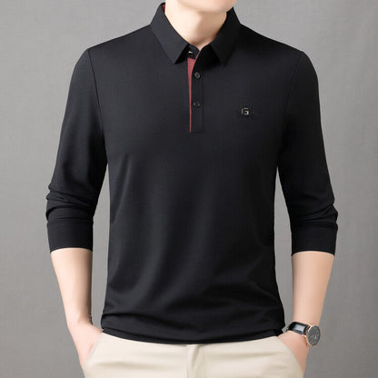 Herren Poloshirt Langarm Feuchtigkeitsregulierend Elegant