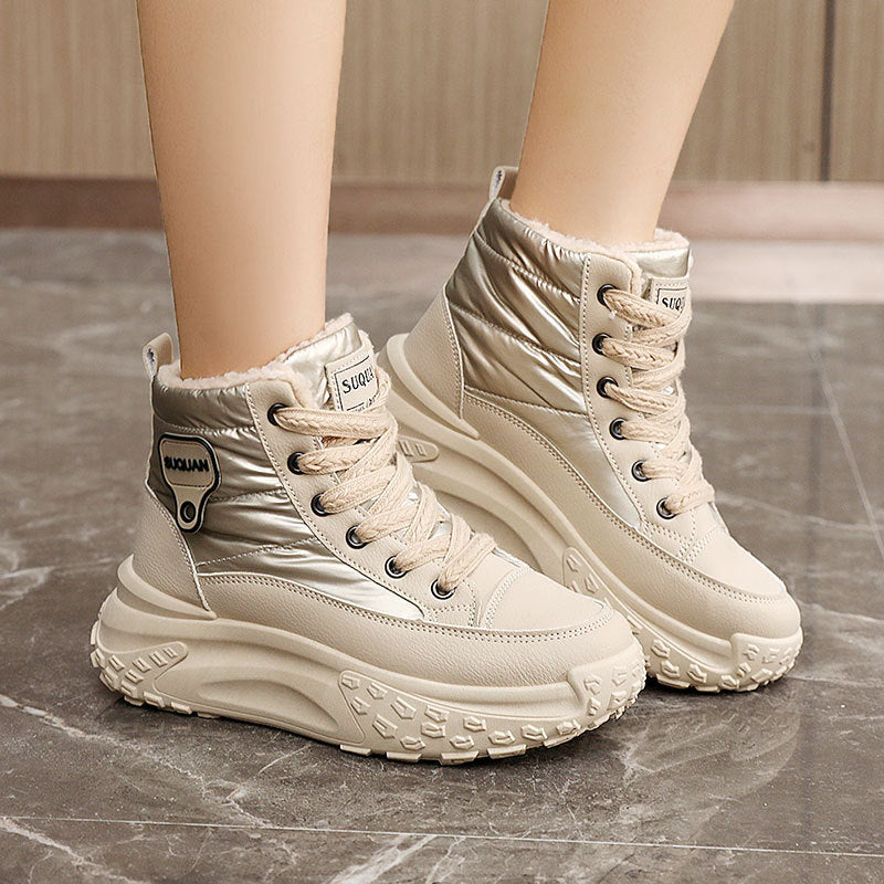 Damen Winterstiefel Sneaker Warm Kuschelig Robust