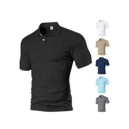 Herren Polohemd mit Struktur und Brusttasche Modern