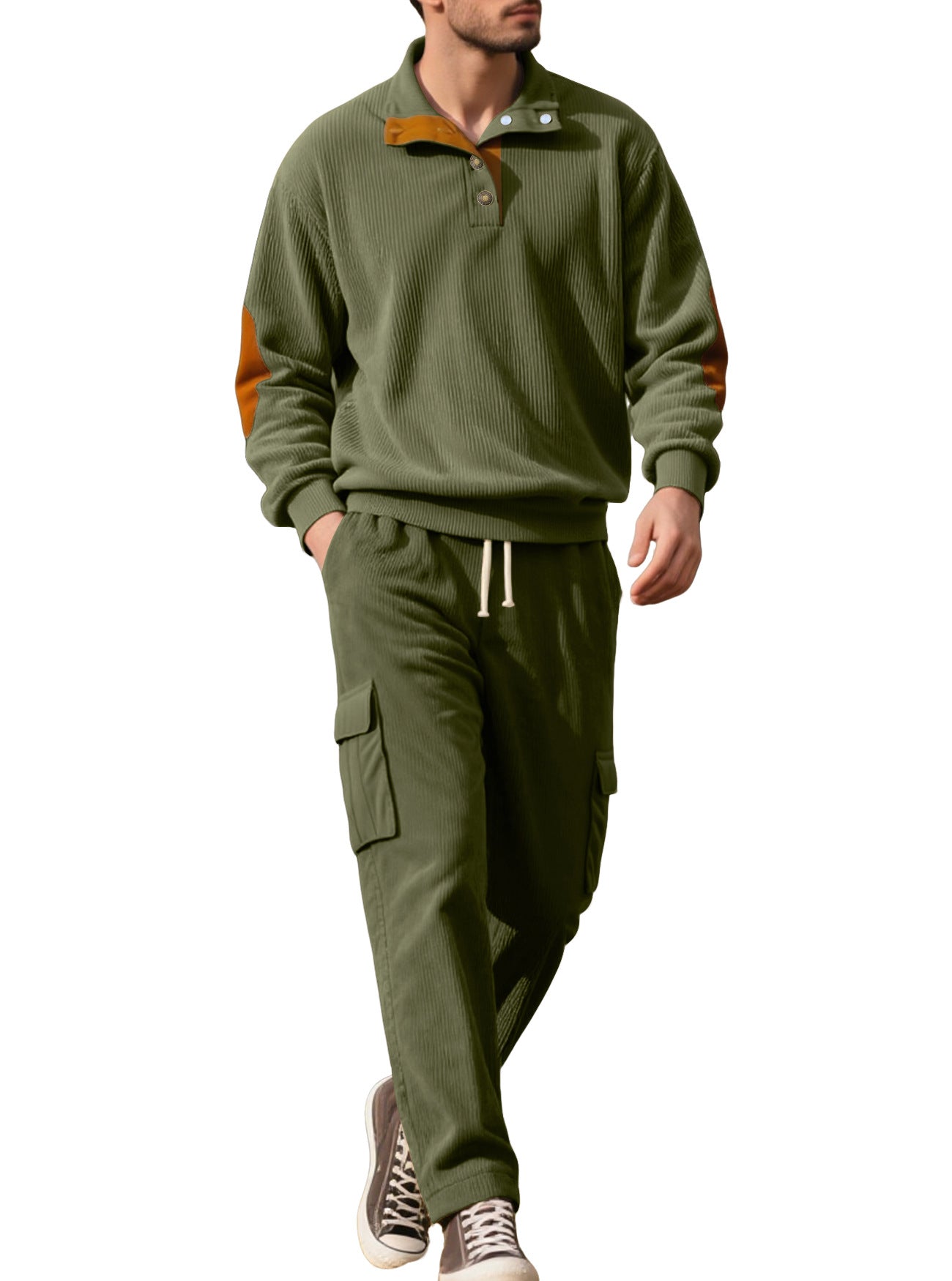 Herren Strickanzug Komfort mit Knöpfen und Taschen Modern