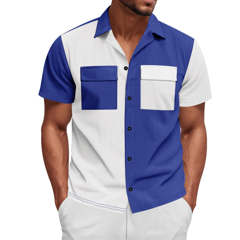 Herren Kurzarmhemd Streifenmuster Praktisch Berlin