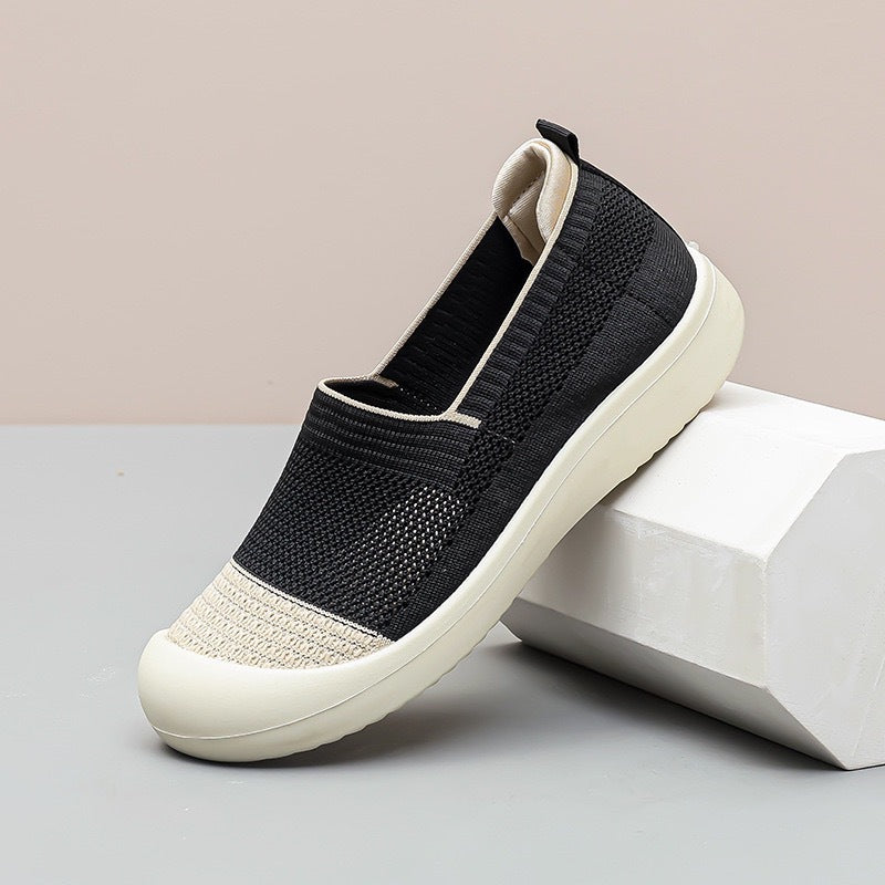 Damen Sneaker Slip-On atmungsaktiv Elastisch Bequem