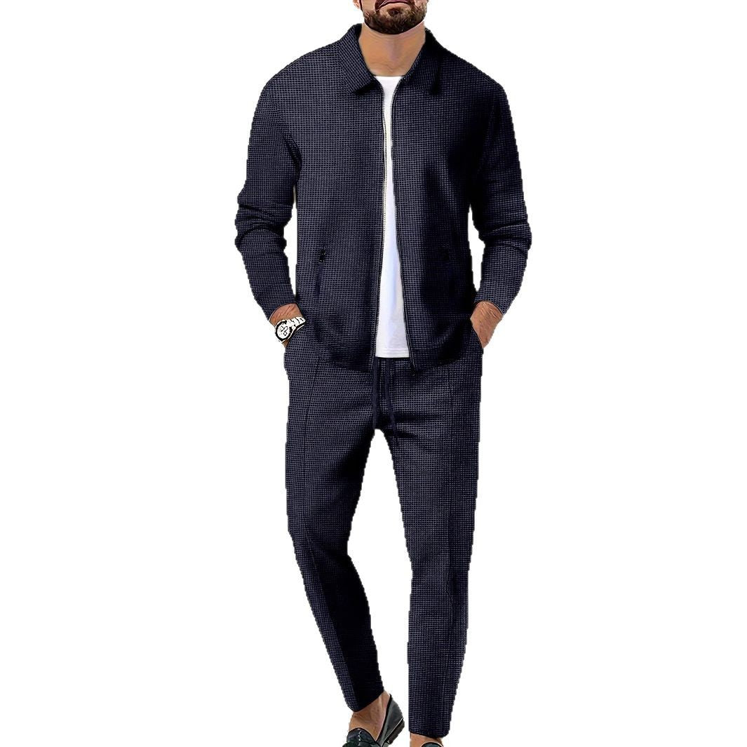 Herren Freizeitanzug Modern Strukturiert Mit Taschen
