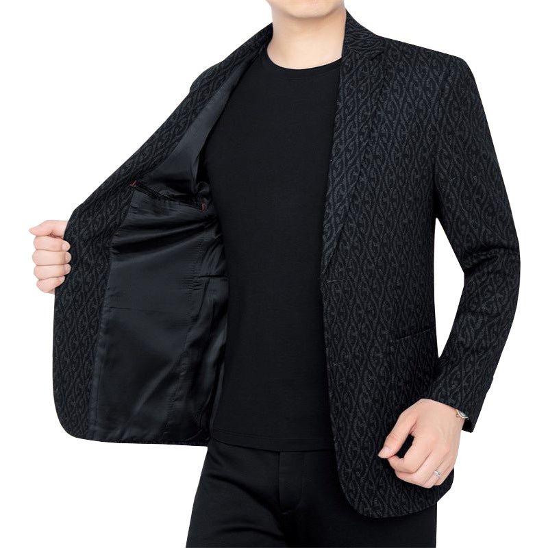 Herren Anzugjacke Modern Slim Fit Schwarz