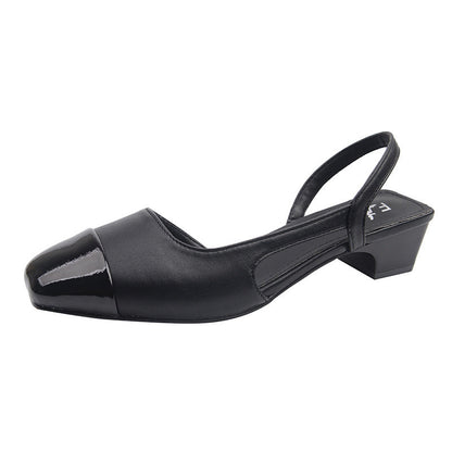 Damen Sling Pumps Glänzend Elegant Schwarz