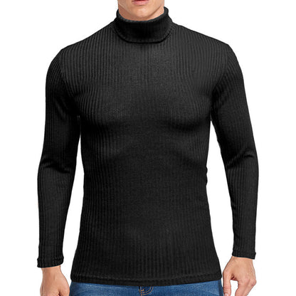 Herren Rollkragenpullover Strick Fein Strukturiert Elegent