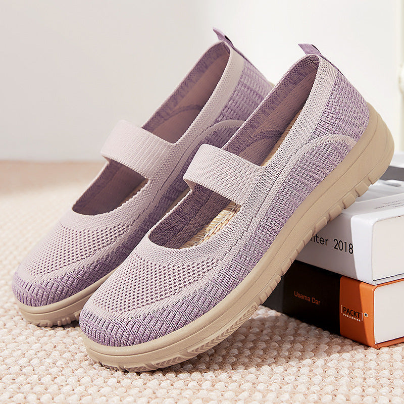 Damen Sneaker Bequem Atmungsaktiv mit Elastik