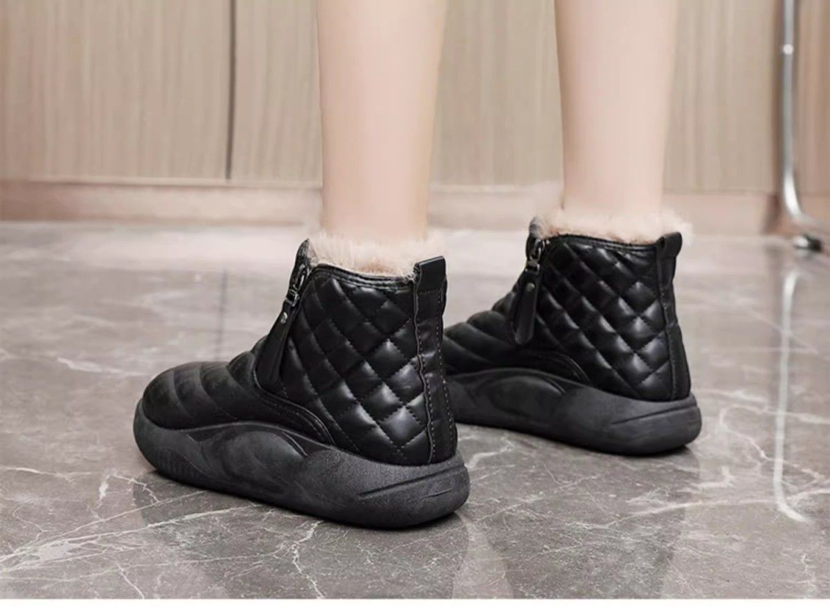 Damen Winter Sneaker Kuschelig Warm mit Reißverschluss