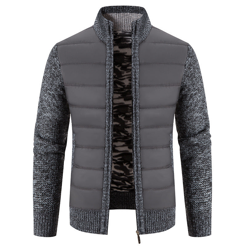Herren Steppjacke Hybride Strickdesign Moderne Winterjacke