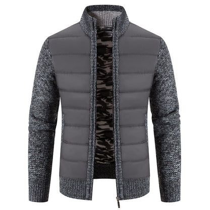 Herren Steppjacke Hybride Strickdesign Moderne Winterjacke