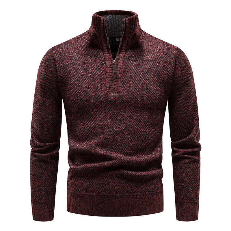 Herren Strickpullover Sportlich Strukturiert Halbzipper