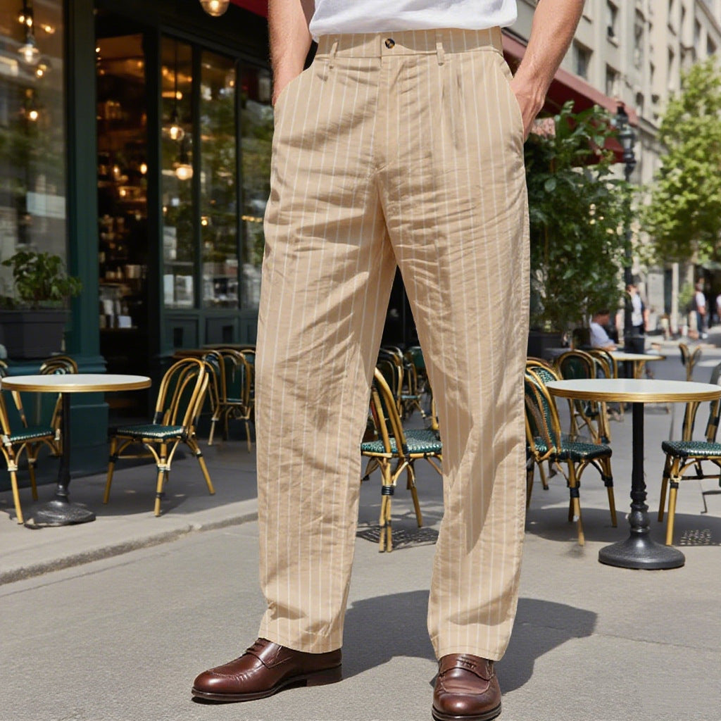 Herren Anzughose Streifen Slim Fit Elegant