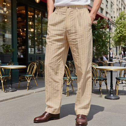 Herren Anzughose Streifen Slim Fit Elegant