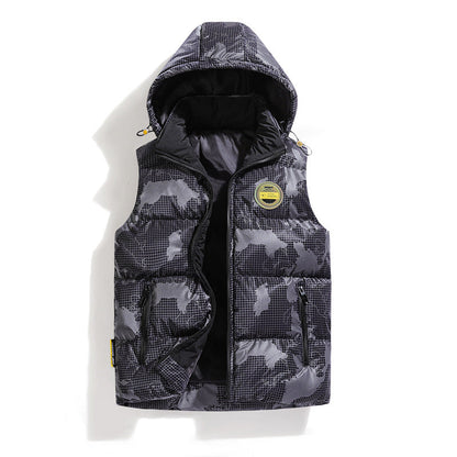 Herren Steppweste Warm Verstellbare Kapuze Urban Style - BerlinGlamour