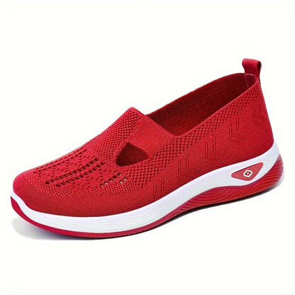 Damen Sneaker Bequem Luftig Strick Optik