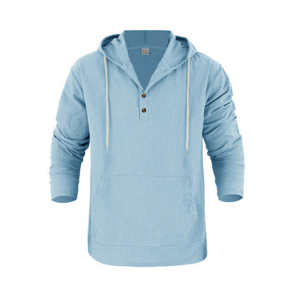 Herren Pullover Kapuze Knopfleiste Modern Stadtlook