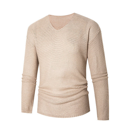 Herren Pullover V-Ausschnitt atmungsaktiver Baumwolle Elegant