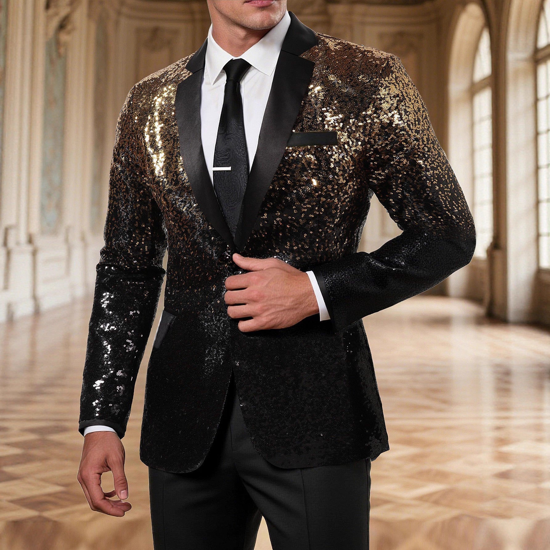 Glamour Blazer Herren Pailletten Jacke Elegant - BerlinGlamour