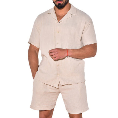 Herren Leichtiges Kurzarmhemd und Shorts Set Sommer