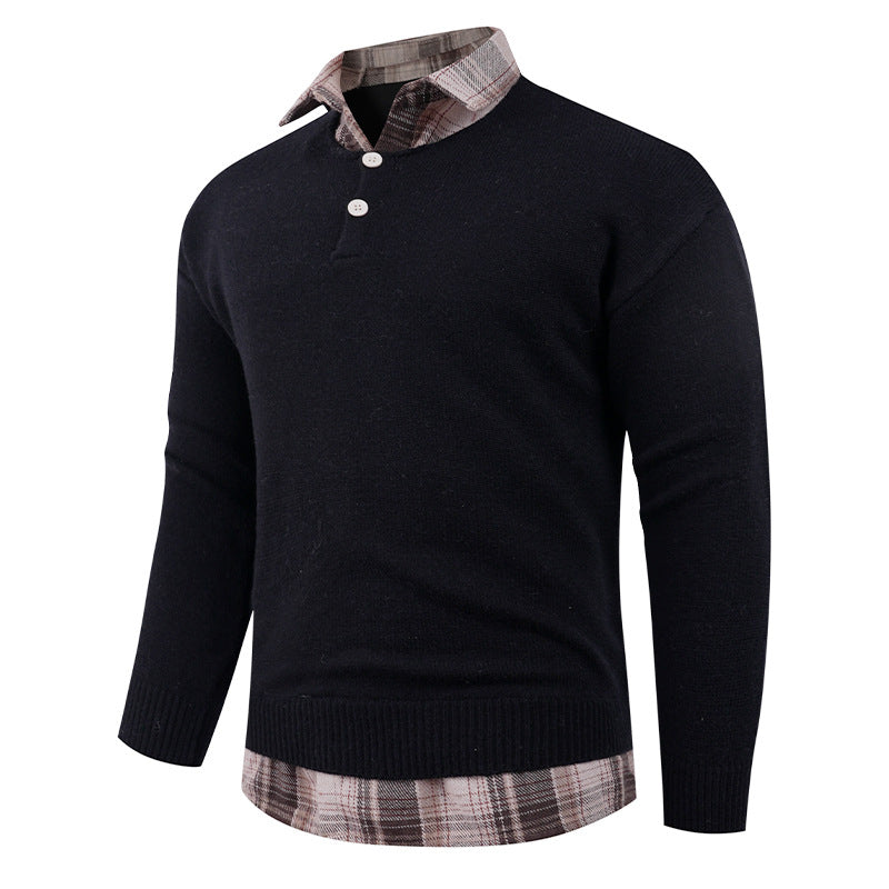 Herren Pullover Mit Hemdkragen Elegantes Design